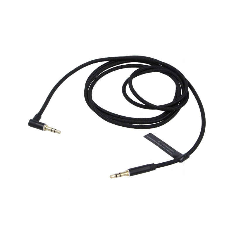 Cablu Jack 3,5mm textil, mufă unghiulară, 1,5m | Electronic-mag.ro | Componente Electronice