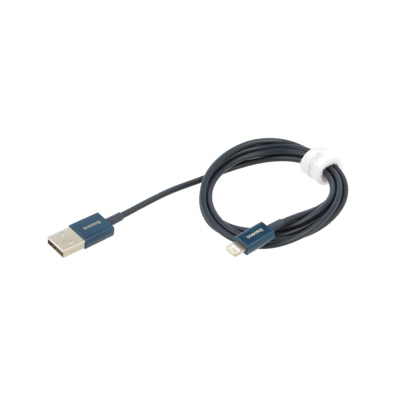 Cablu Apple Lightning - USB A 1m Albastru Textil | Electronic-mag.ro | Componente Electronice