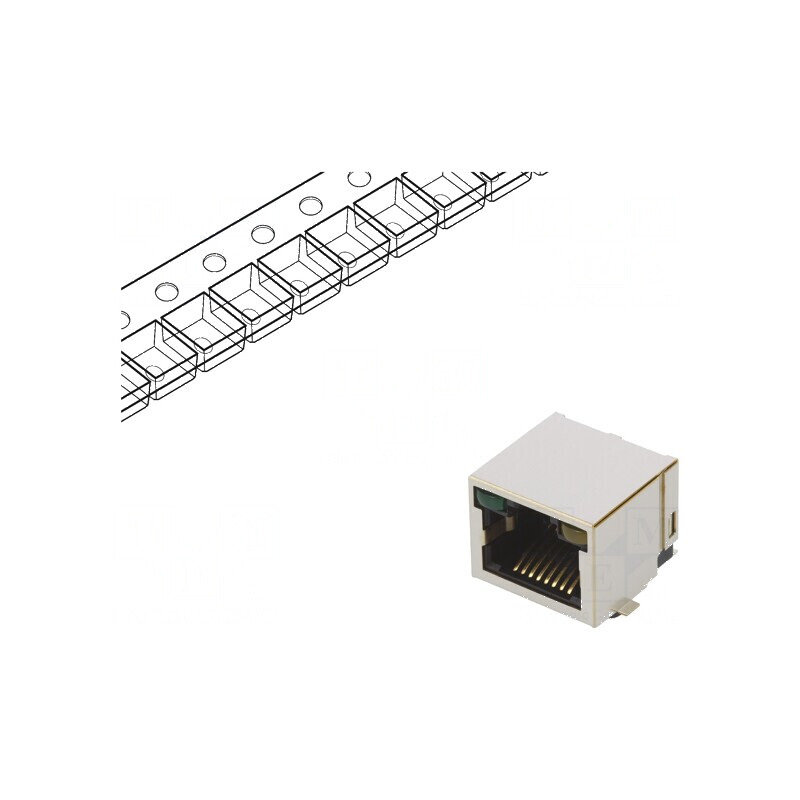 Conector RJ45 soclu PIN 8 aurit 8p8c pentru PCB | Electronic-mag.ro | Componente Electronice