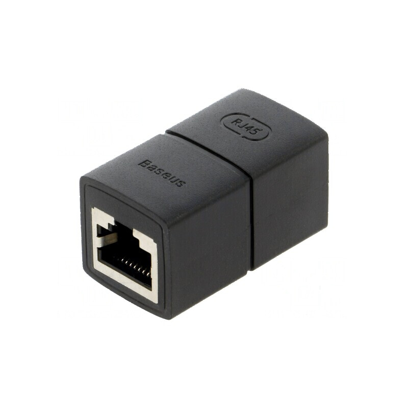 Cuplor RJ45 negru 1:1 soclu dublu | Electronic-mag.ro | Componente Electronice
