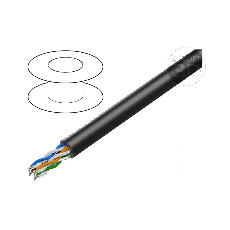 Cablu Ethernet industrial U/UTP 4x2x24AWG exterior 5e | Electronic-mag.ro | Componente Electronice
