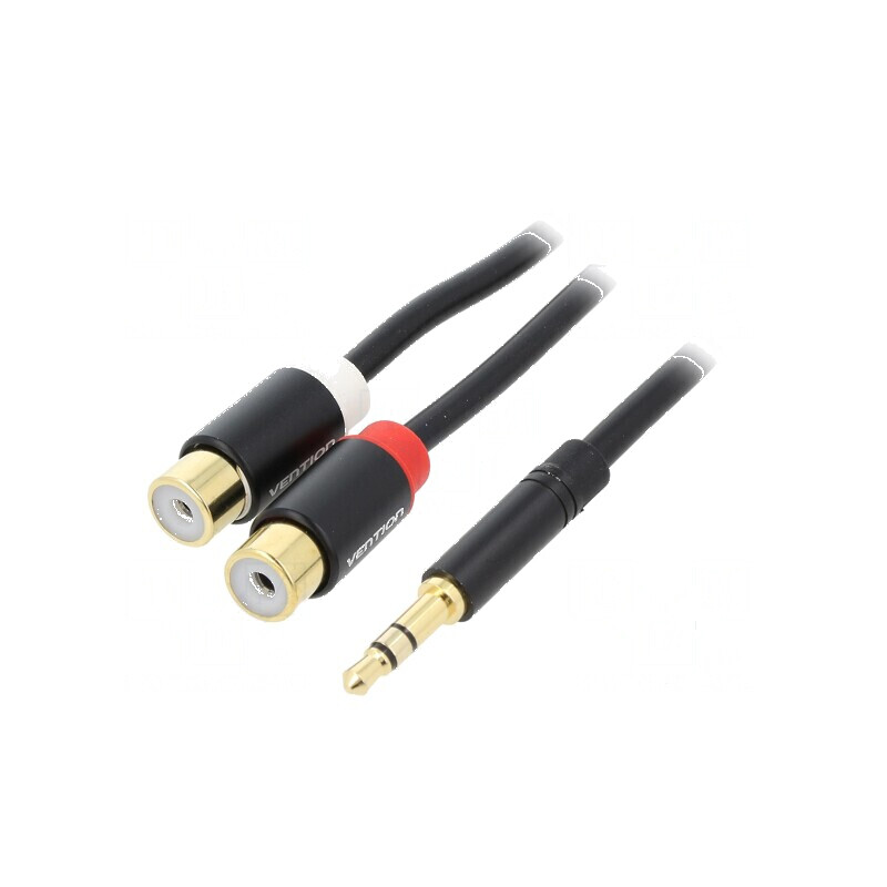 Cablu Jack 3,5mm 3pin la RCA soclu x2, 0,3m, placare aurit | Electronic-mag.ro | Componente Electronice