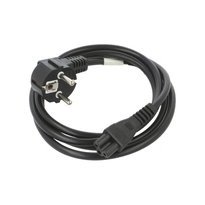 Cablu CEE 7/7 ştecăr în unghi IEC C5 mamă PVC negru | Electronic-mag.ro | Componente Electronice
