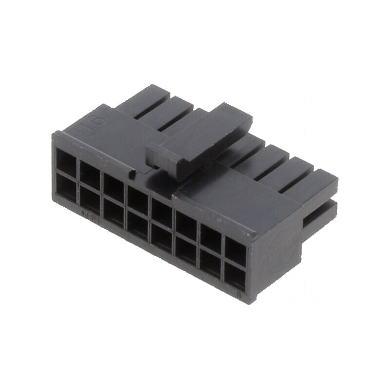 MicroFit 3.0 DR Receptacle 16 Circuit Green Wire High Frequency | Electronic-mag.ro | Componente Electronice