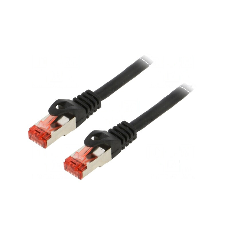 Cablu patch S/FTP 6 litat cu LSZH negru 3m 26AWG | Electronic-mag.ro | Componente Electronice
