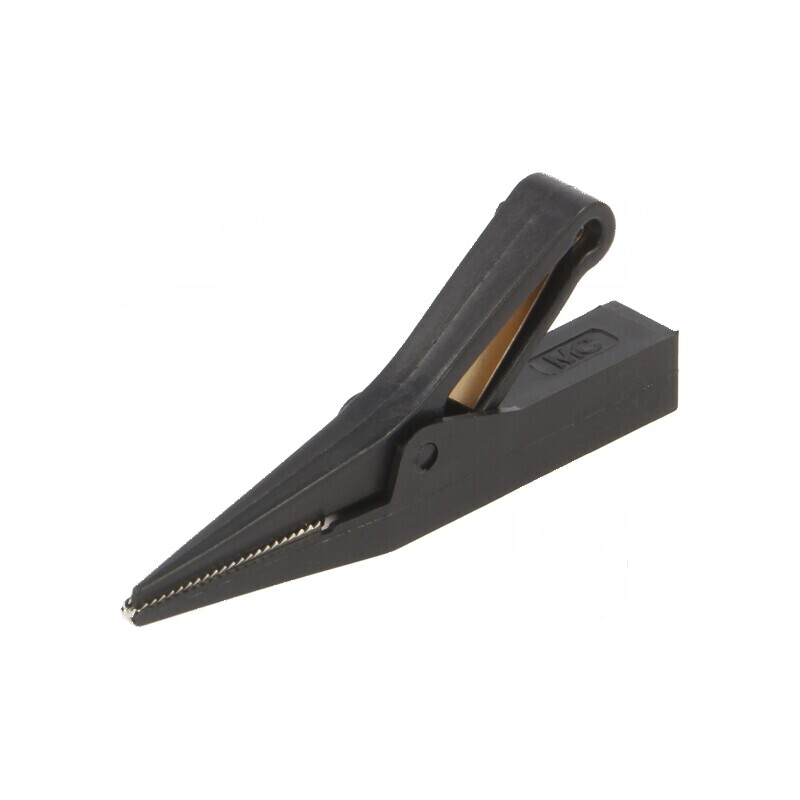 Bornă crocodil 10A neagră cu capacitate de prindere max. 9,5mm | Electronic-mag.ro | Componente Electronice
