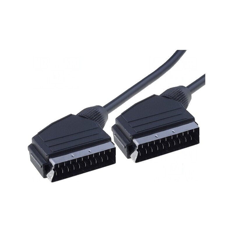 Cablu SCART ecranat 2m negru | Electronic-mag.ro | Componente Electronice