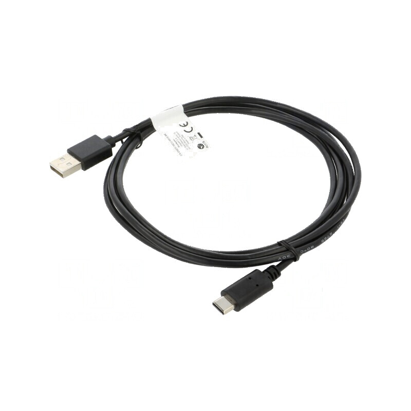Cablu USB 2.0 A la C, 1,8m, negru, aurit | Electronic-mag.ro | Componente Electronice