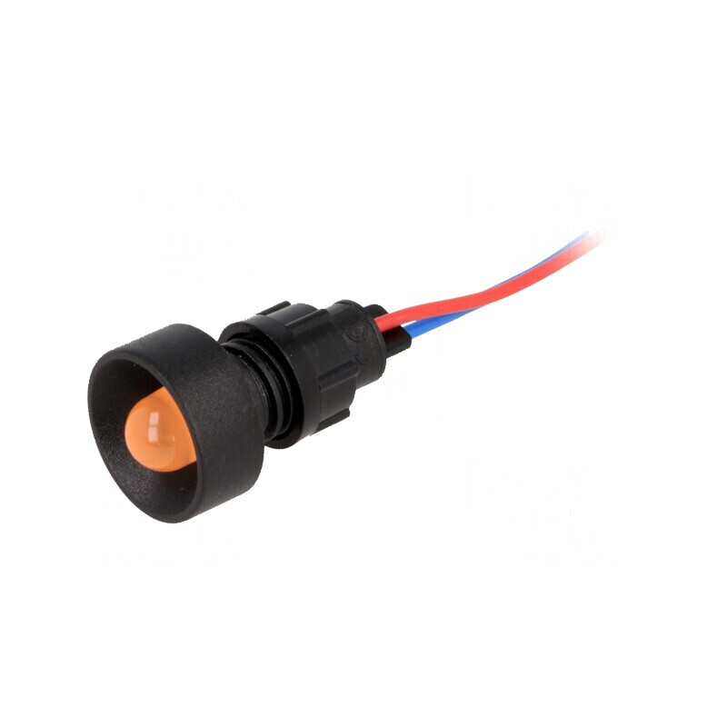 Lampă LED concav portocalie 12VDC 12VAC Ø13mm | Electronic-mag.ro | Componente Electronice