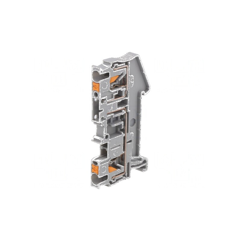 Term. îmbinare de șine 0,14-4mm², 1 pistă, 2 borne, gri TS35 | Electronic-mag.ro | Componente Electronice