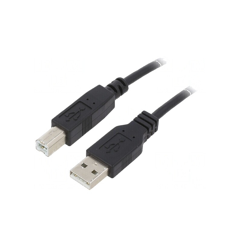 Cablu USB 2.0 A la B, 0,91m, negru | Electronic-mag.ro | Componente Electronice