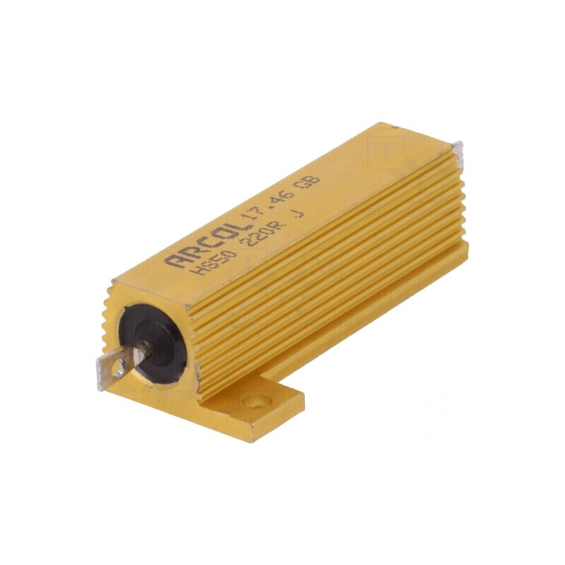 Rezistor bobinat cu radiator 220Ω 50W ±5% | Electronic-mag.ro | Componente Electronice Rezistor bobinat cu radiator 220Ω 50W ±5% | Electronic-mag.ro | Componente Electronice