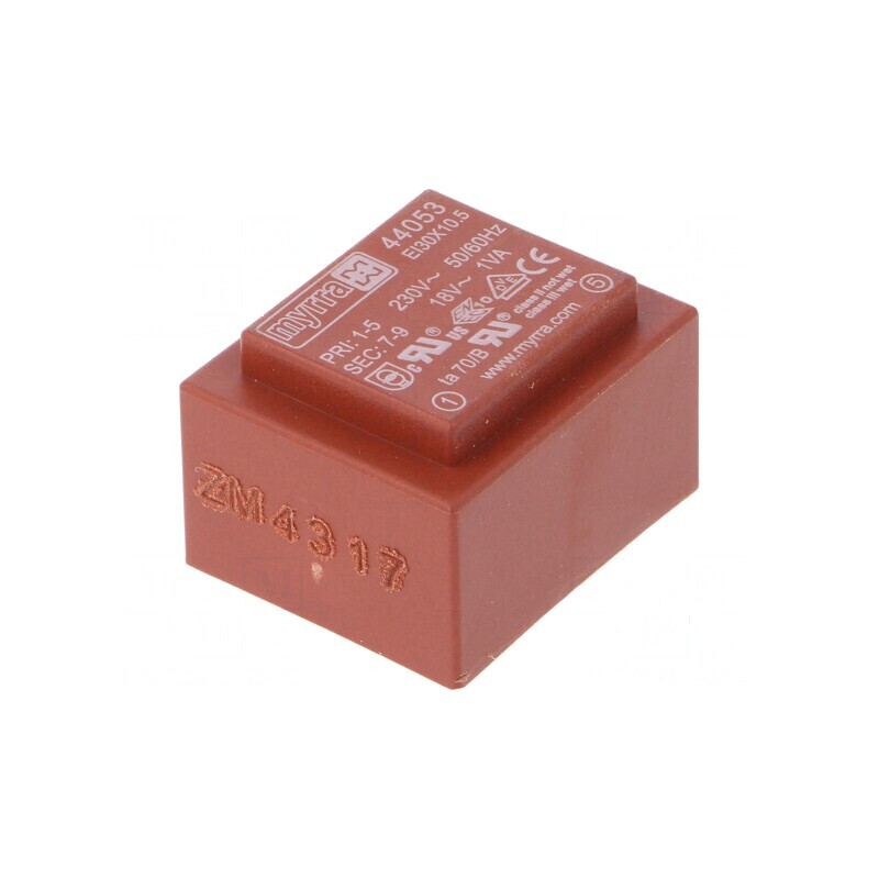 Transformator încapsulat 1VA 230VAC 18V 56mA pentru PCB | Electronic-mag.ro | Componente Electronice