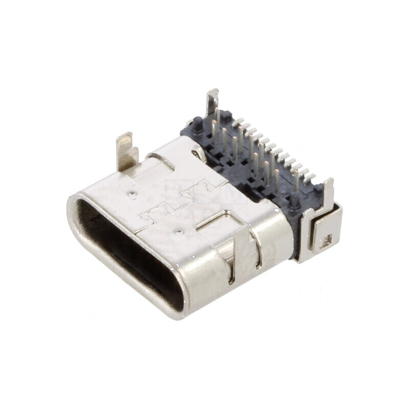 Conector USB C soclu hybrid SMT/THT 24 pini orizontali 5A | Electronic-mag.ro | Componente Electronice
