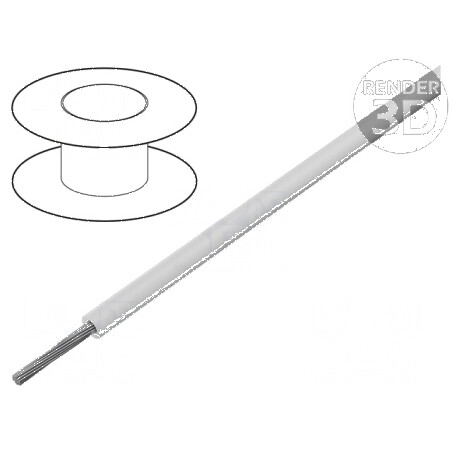 Cablu litat 22AWG TFE alb 250V 30m | Electronic-mag.ro | Componente Electronice