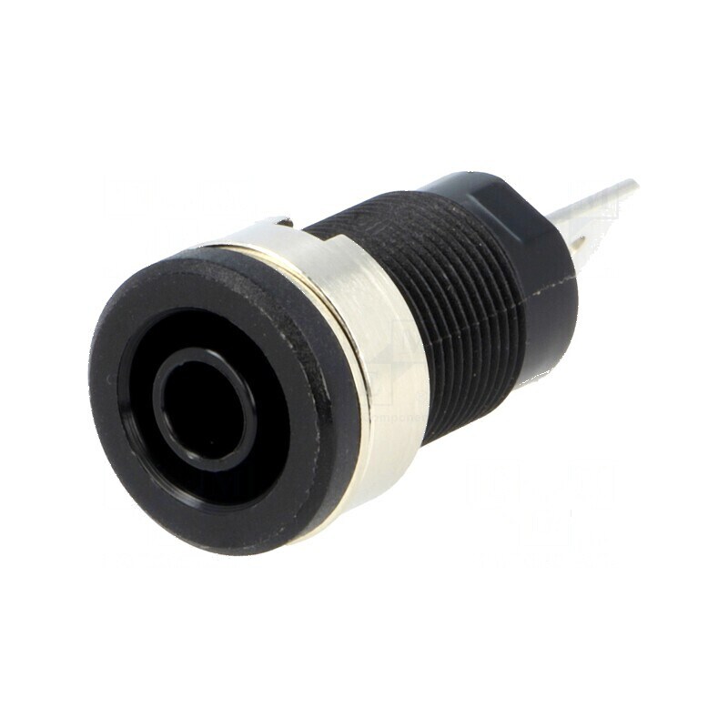 Conector banană 4mm soclu 32A 1kV negru nichelat pe panou | Electronic-mag.ro | Componente Electronice Conector banană 4mm soclu 32A 1kV negru nichelat pe panou | Electronic-mag.ro | Componente Electronice