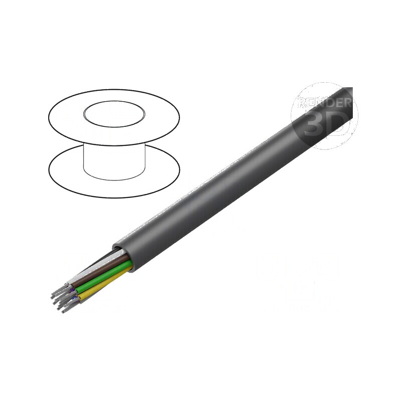 Cablu LiYY 12x22AWG neecranat 300V gri închis | Electronic-mag.ro | Componente Electronice