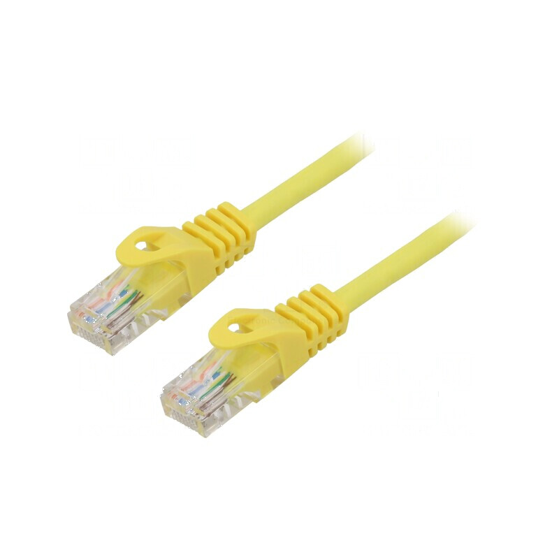 Cablul de rețea U/UTP 5e 10m CCA PVC galben 26AWG | Electronic-mag.ro | Componente Electronice
