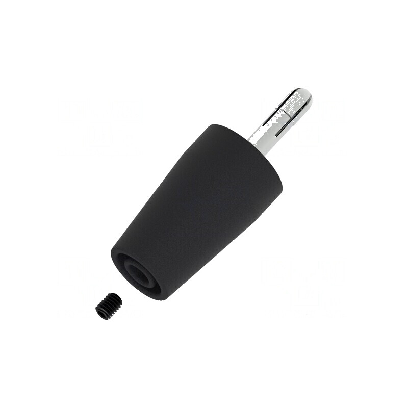 Conector banană 4mm negru neizolat nichelat 43mm | Electronic-mag.ro | Componente Electronice