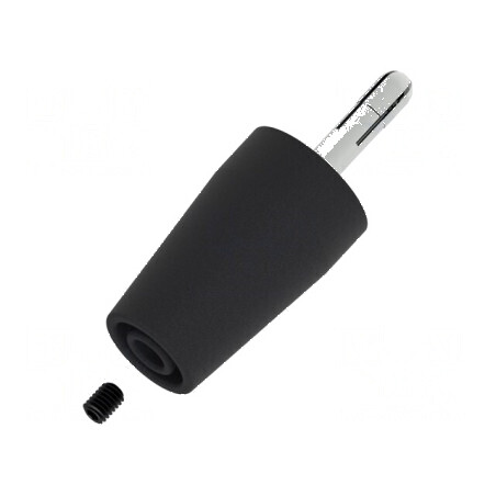 Conector banană 4mm negru neizolat nichelat 43mm | Electronic-mag.ro | Componente Electronice