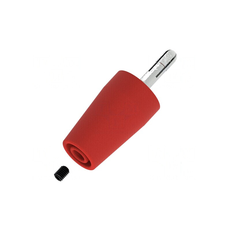 Conector banană 4mm roşie neizolată 43mm nichelată | Electronic-mag.ro | Componente Electronice