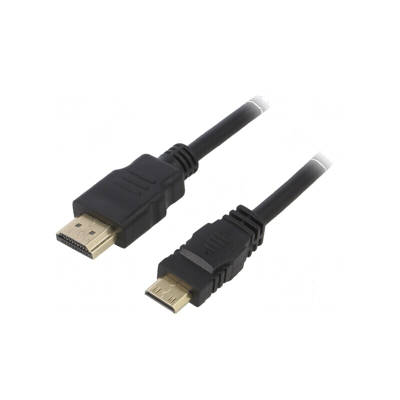 Cablu HDMI 1.4 1m cu mufă HDMI și mini HDMI, negru | Electronic-mag.ro | Componente Electronice