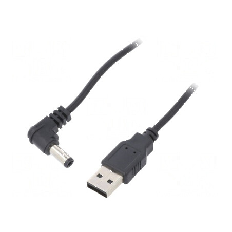 Cablu USB A la DC 5,5/2,1 negru 1,5m | Electronic-mag.ro | Componente Electronice