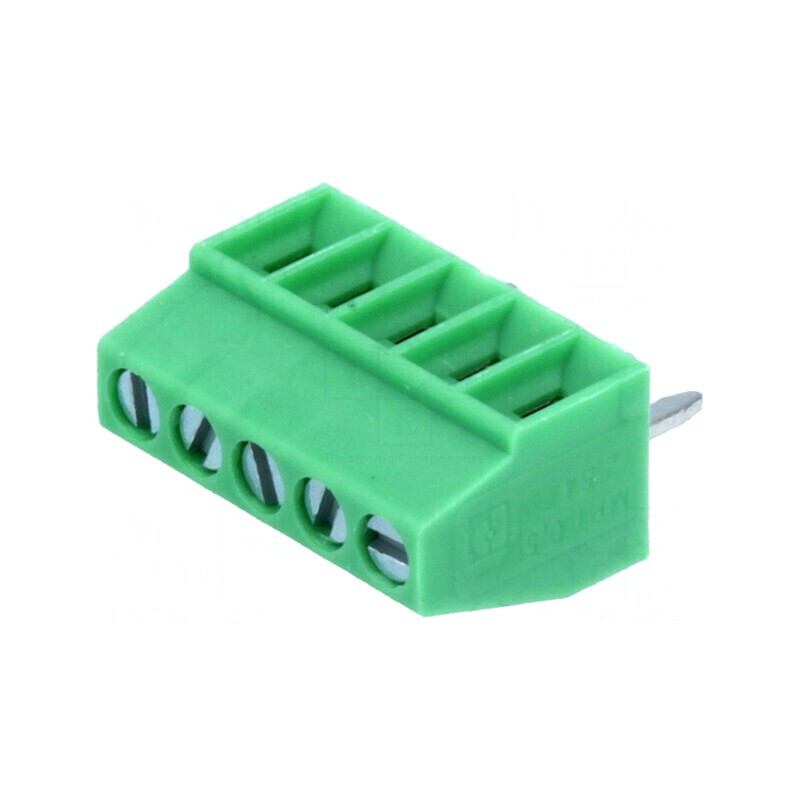 Regletă de conexiuni pentru PCB 90° 2,54mm 5 piste 6A | Electronic-mag.ro | Componente Electronice