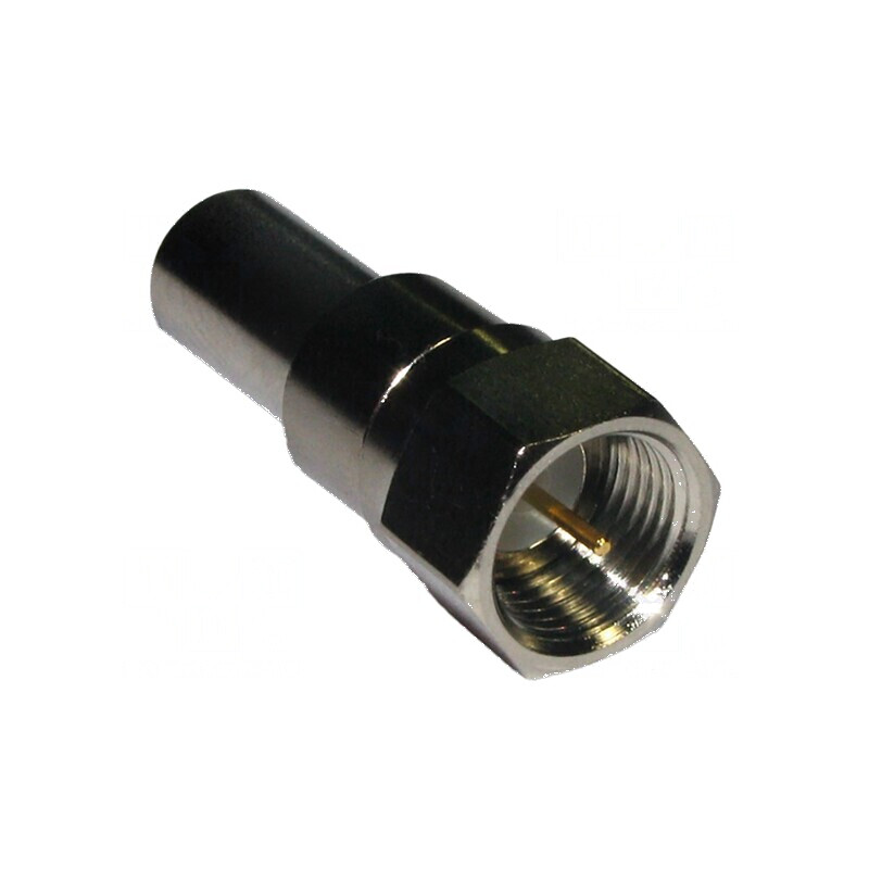 Conector F mufă tată 75Ω crimpat aurit pe cablu POM | Electronic-mag.ro | Componente Electronice