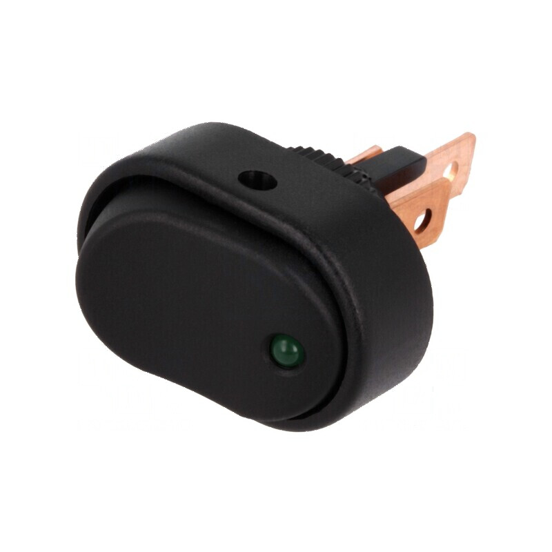 Rocker Switch SPST 2 ON-OFF 30A/12VDC Negru cu LED R13-133-DC | Electronic-mag.ro | Componente Electronice