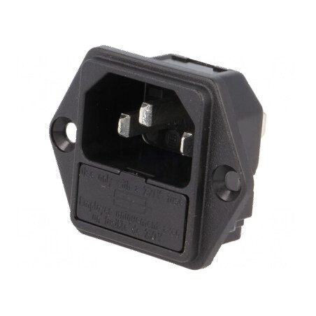 Conector alimentare AC soclu tată 10A 250VAC IEC 60320 6200 | Electronic-mag.ro | Componente Electronice