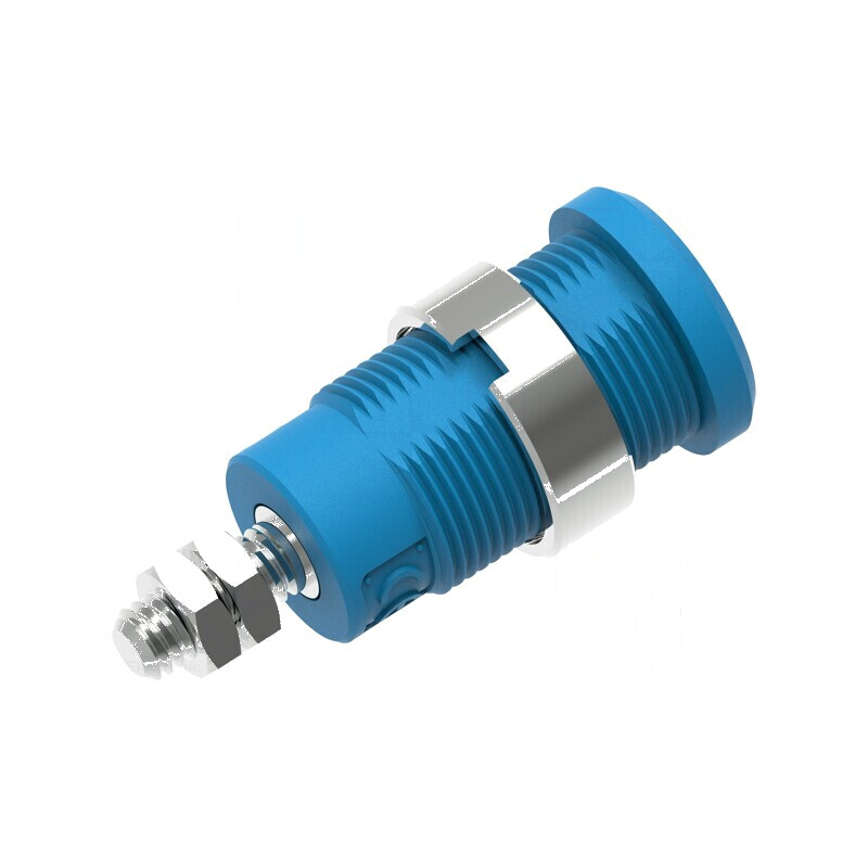Conector banană 4mm soclu 36A 1kV albastru nichelat | Electronic-mag.ro | Componente Electronice