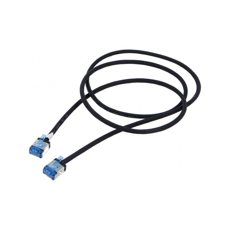 Patch cord U/FTP 6a 1m LSZH negru 32AWG | Electronic-mag.ro | Componente Electronice
