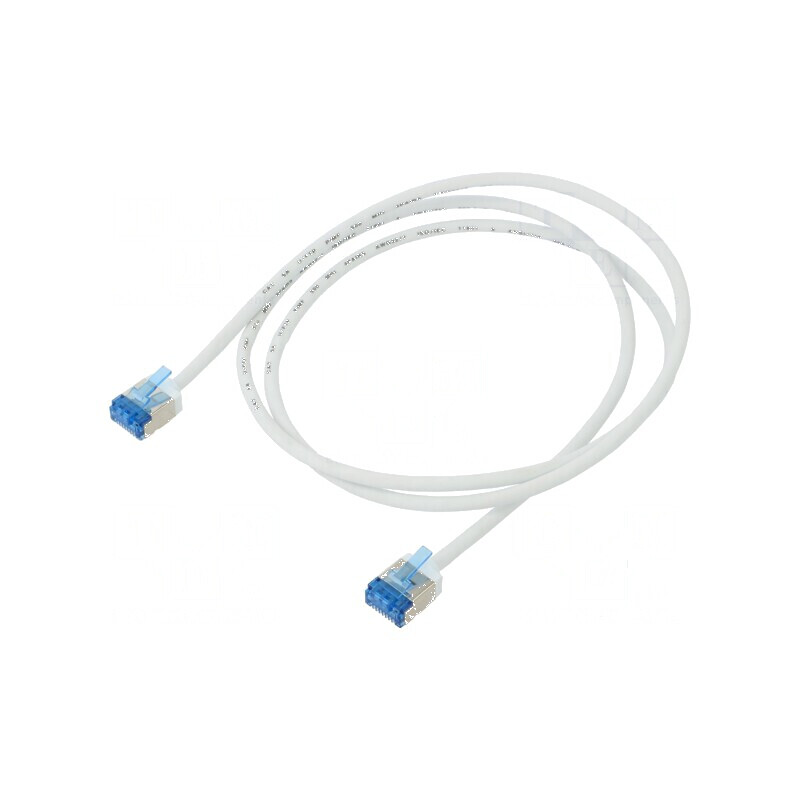 Cablu patch U/FTP 6a 1m 32AWG cu placare aurită, alb, LSZH | Electronic-mag.ro | Componente Electronice