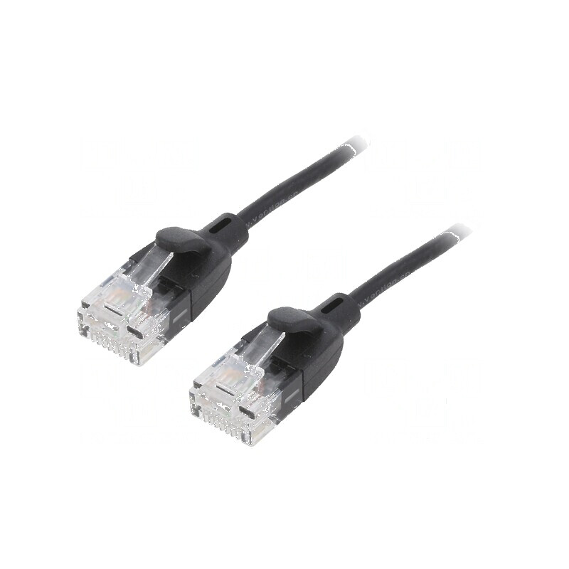 Cablu patch U/UTP 6a 3m OFC PVC negru placare aurit 8 fire | Electronic-mag.ro | Componente Electronice