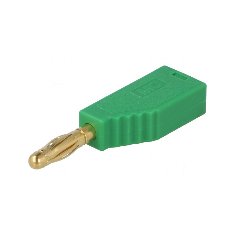 Conector banană 4mm 19A verde nichelat pe cablu | Electronic-mag.ro | Componente Electronice