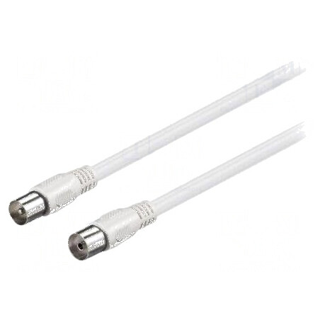 Cablu coaxial 1m 9,5mm PVC alb cu priză și mufă | Electronic-mag.ro | Componente Electronice