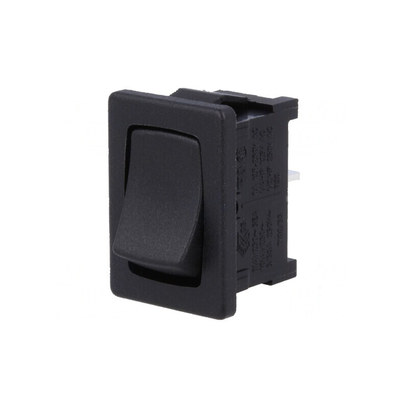Rocker SPST ON-OFF 10A/250VAC negru IP40 | Electronic-mag.ro | Componente Electronice