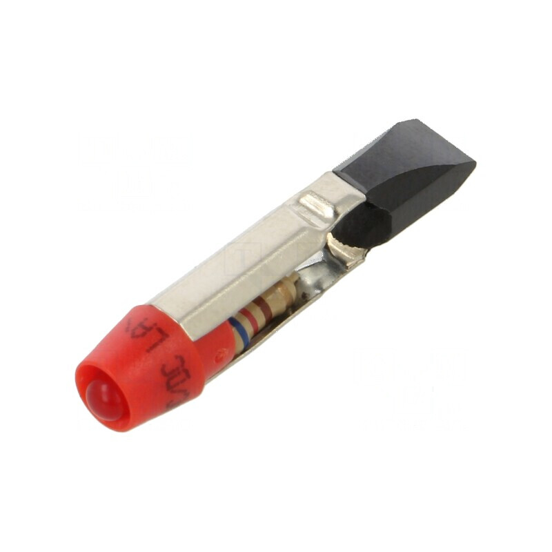 Lampă LED roșie T5,5 12VDC 12VAC 3mm 20-60°C | Electronic-mag.ro | Componente Electronice