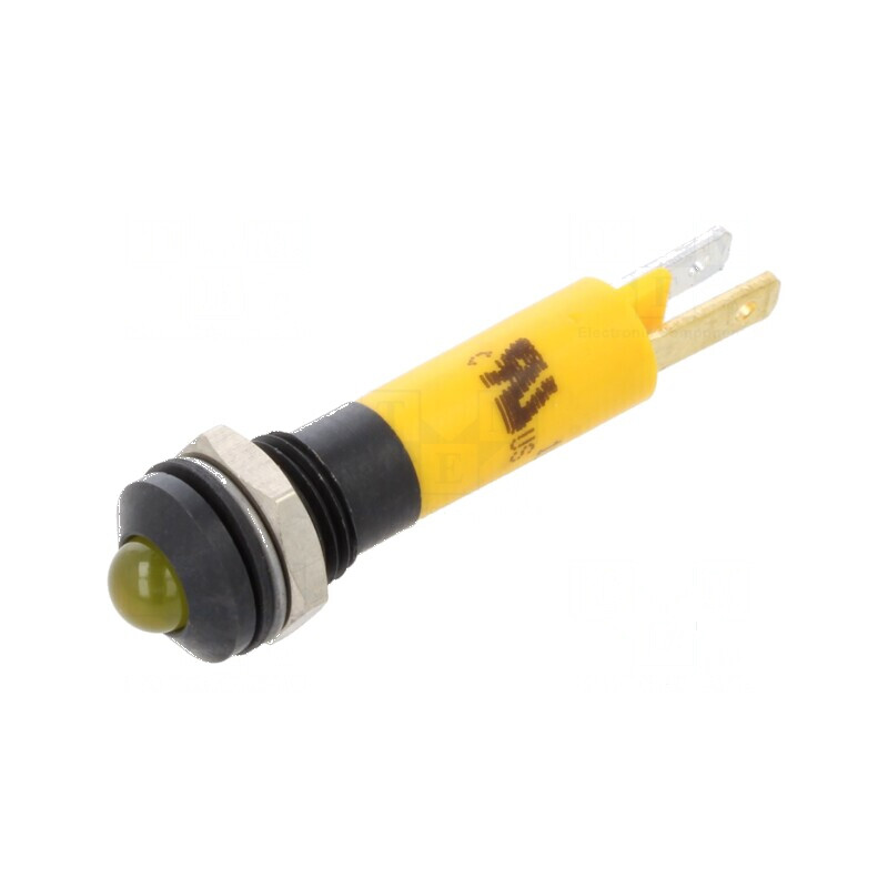 Lampă LED convex galbenă 24VDC Ø8mm IP67 5mm | Electronic-mag.ro | Componente Electronice