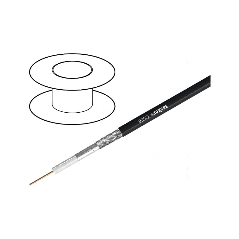Cablu coaxial 1x15AWG cu PVC negru 6,1mm | Electronic-mag.ro | Componente Electronice