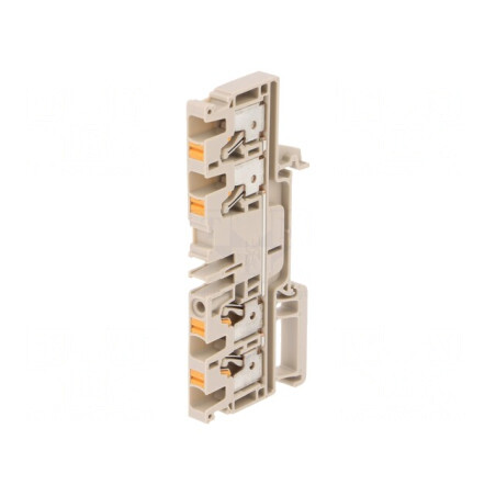 Term. îmbinare şine 4mm2 1 pistă 4 borne bej cu arc | Electronic-mag.ro | Componente Electronice