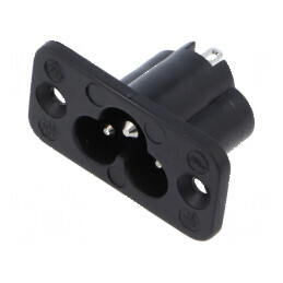 Conector alimentare AC IEC 60320 C6 2,5A 250VAC soclu tată | Electronic-mag.ro | Componente Electronice