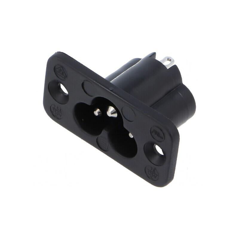 Conector alimentare AC IEC 60320 C6 2,5A 250VAC soclu tată | Electronic-mag.ro | Componente Electronice