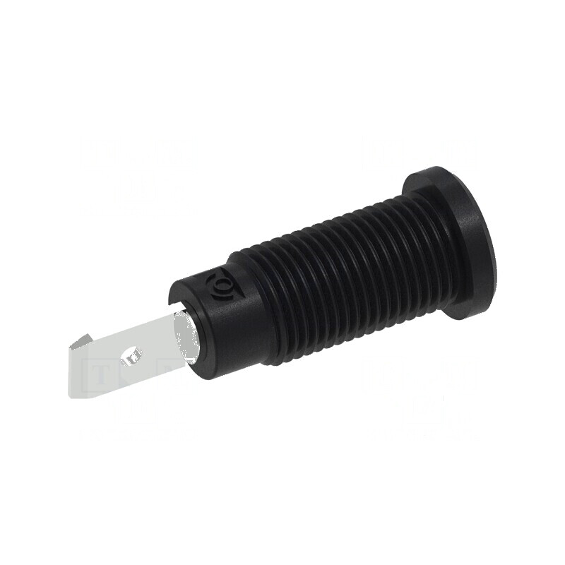 Conector banană 2mm soclu 10A 600V 29,2mm negru cu izolație | Electronic-mag.ro | Componente Electronice