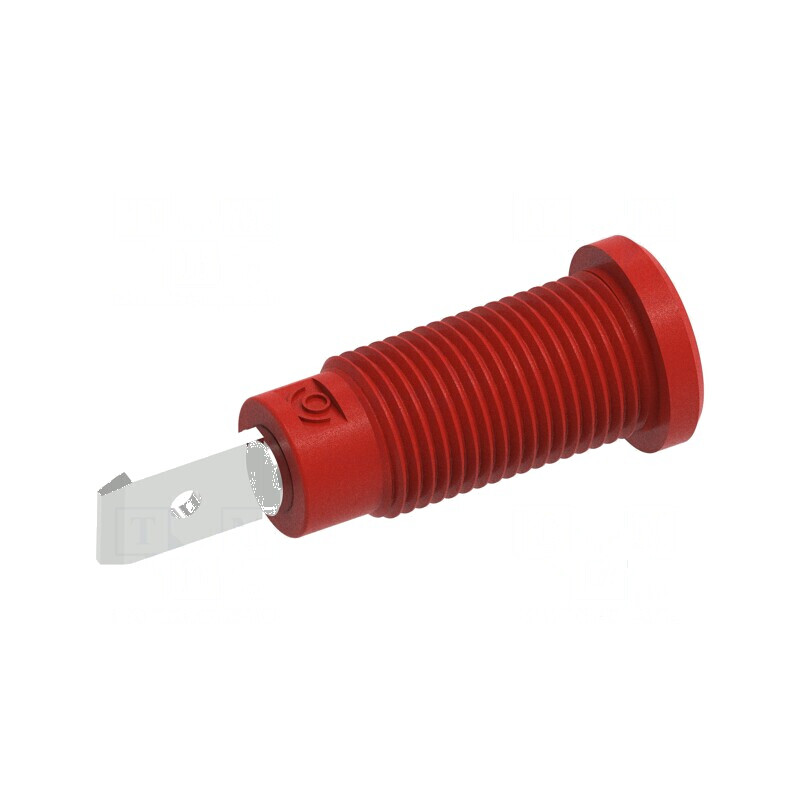 Conector banană 2mm soclu 10A 600V roșu cu izolație 29,2mm | Electronic-mag.ro | Componente Electronice