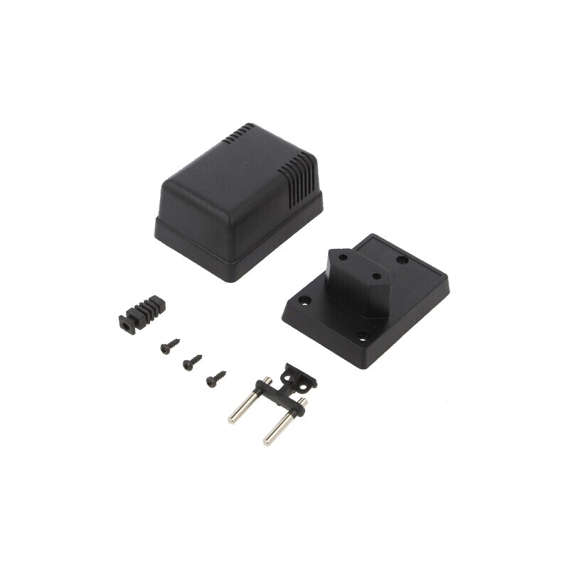 Carcasă alimentator ABS neagră 52mm x 70mm x 47mm | Electronic-mag.ro | Componente Electronice