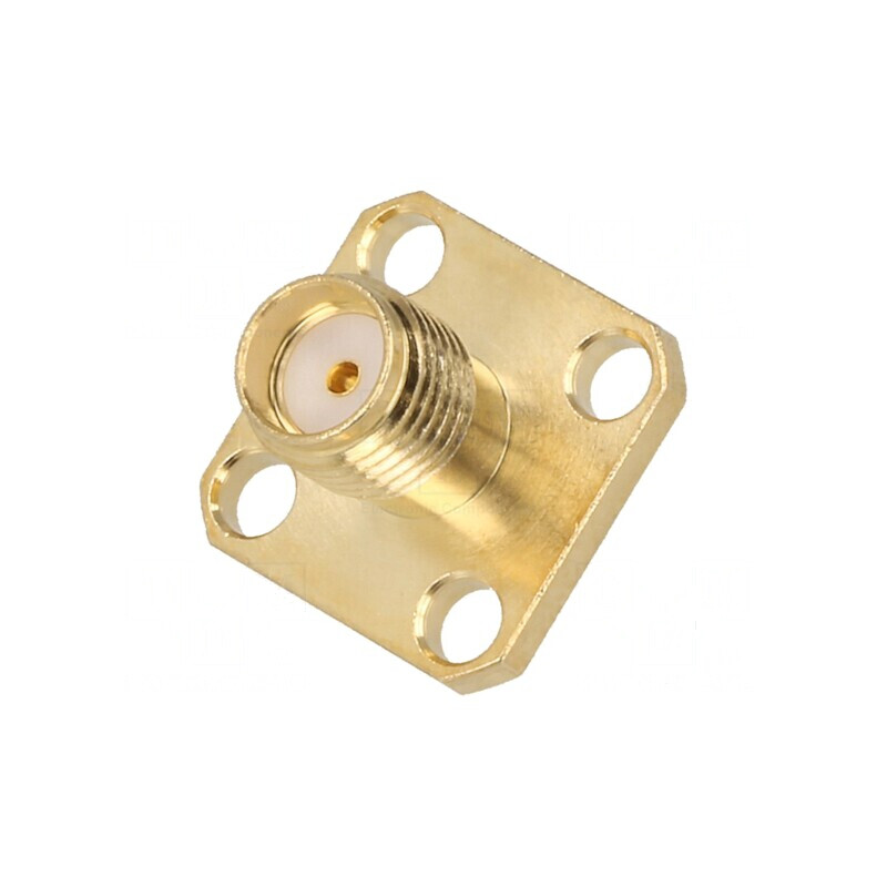 Conector SMA soclu mamă drept pentru lipire pe panou | Electronic-mag.ro | Componente Electronice