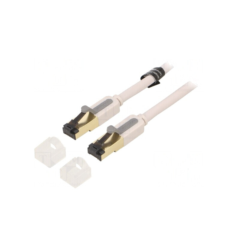 Patch cord S/FTP 7 Cu PVC gri 0,5m 28AWG | Electronic-mag.ro | Componente Electronice