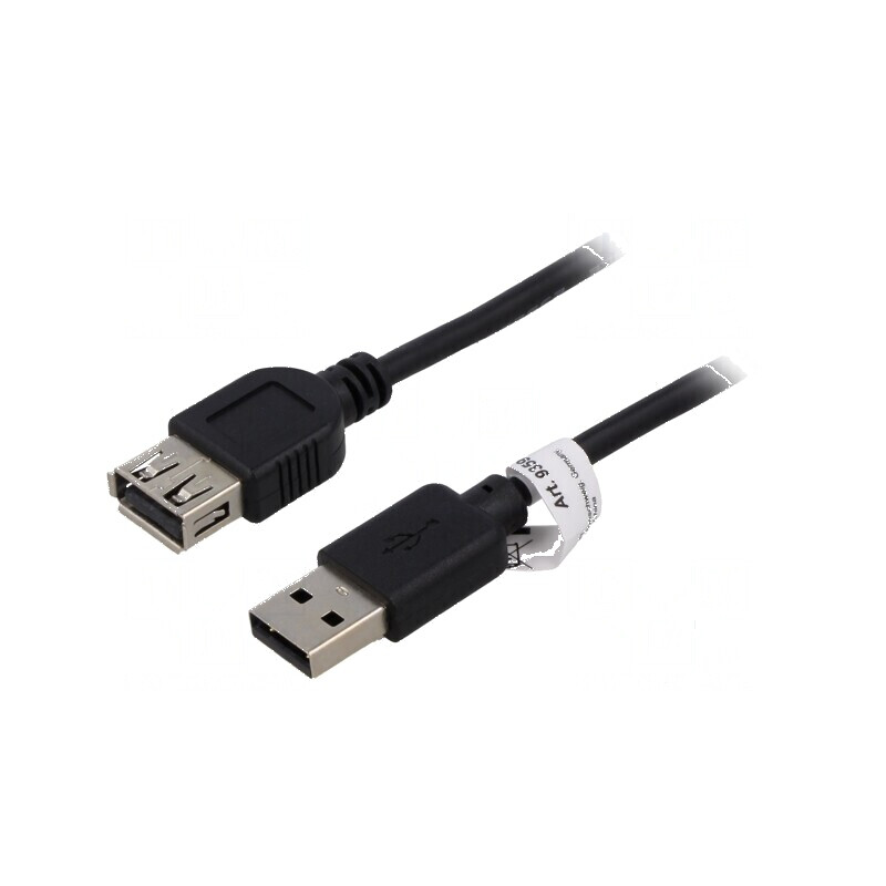 Cablu USB 2.0 A-A 3m negru cu PVC | Electronic-mag.ro | Componente Electronice